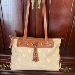 DOONEY & BOURKE Tassel Monogram Diamond LogoCanvas Handbag